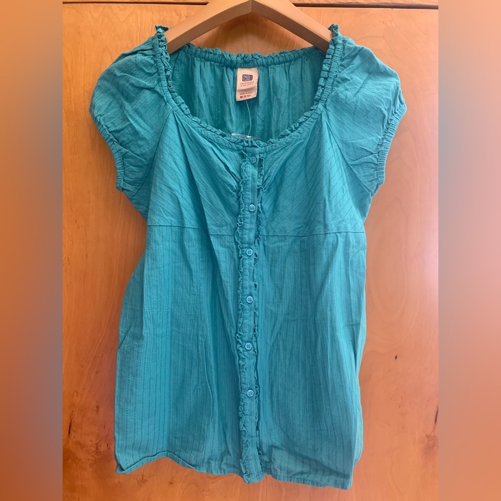 Faded Glory turquoise button up blouse.